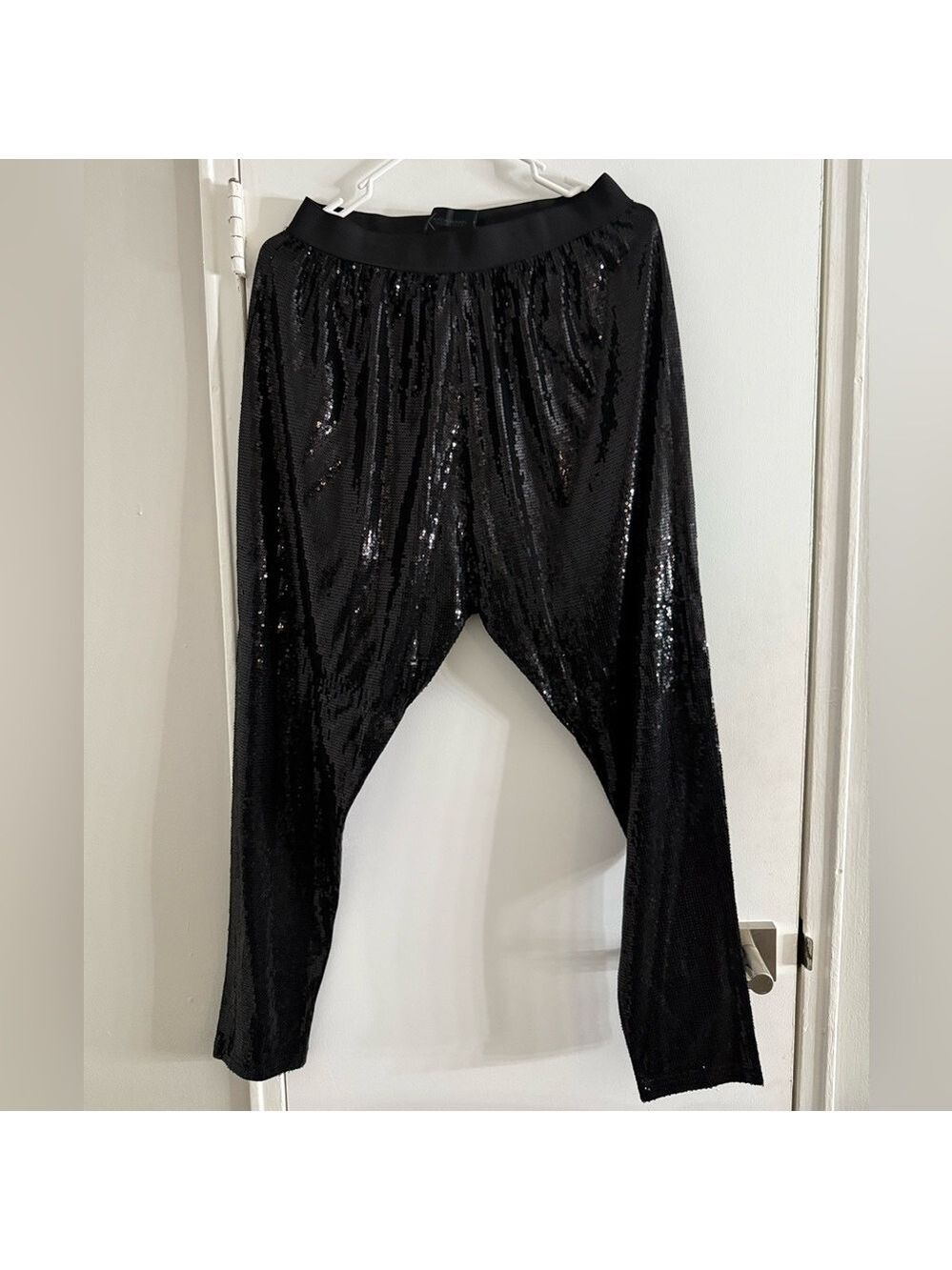 Kardashian Kollection Y2K Harem Sequin Pants Black Large Fall 2011 $99